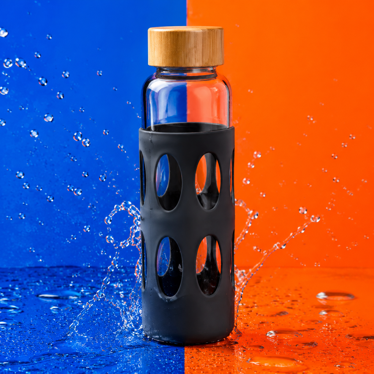 Glass Water Bottle & Sleeve